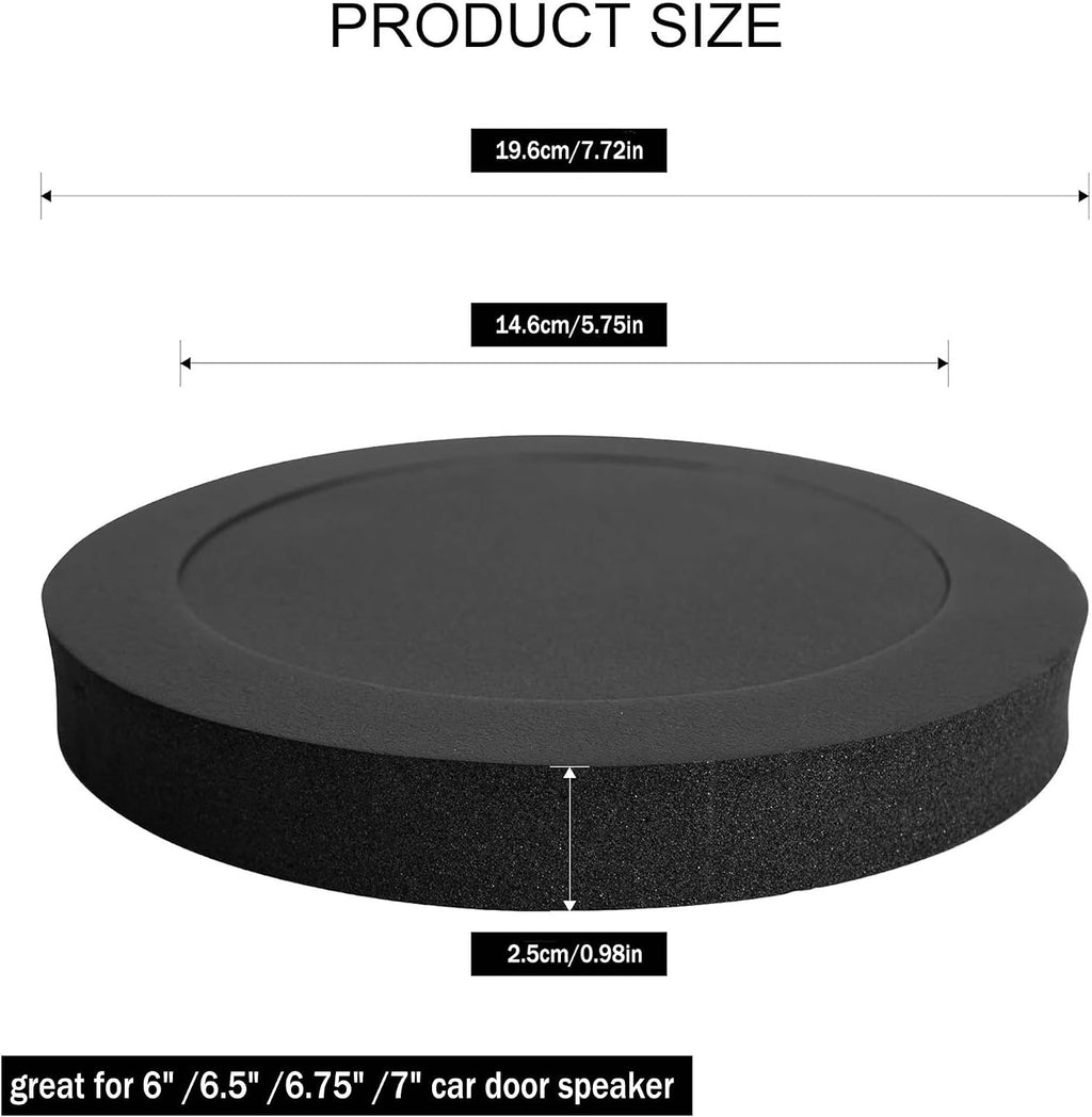 4PCS 6.5" Speaker Foam, 6.5 Speaker Foam Rings, Self Adhesive High Rebound Sponge Bass Blocker Kit for Car Door Speaker Baffles Enhancer, Car Audio Accessories Avoid Sound Diffusion