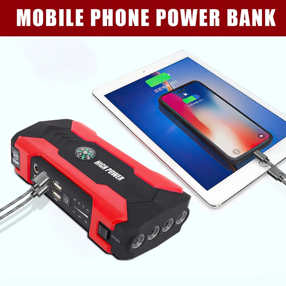 Car Jump Starter, 28000Mah 600A 12V Portable Charger Power Bank for Car Booster Battery with LED Flash Light