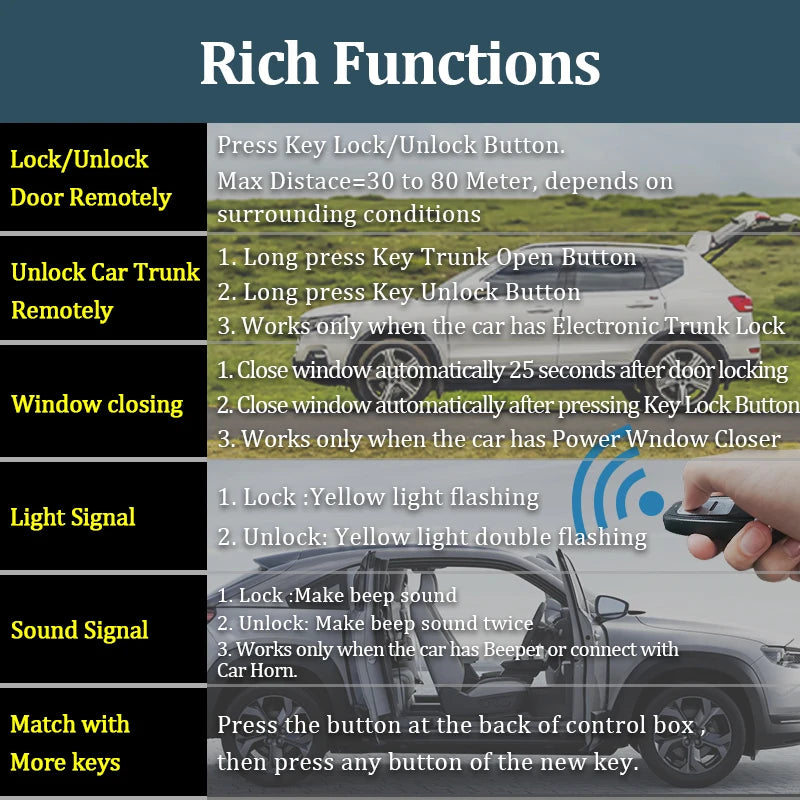 Car Remote Central Door Lock Keyless System Central Locking with Car Alarm Systems Auto Remote Central Kit Remote Control