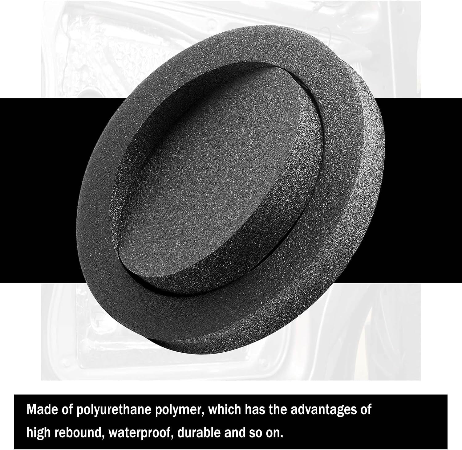 4PCS 6.5" Speaker Foam, 6.5 Speaker Foam Rings, Self Adhesive High Rebound Sponge Bass Blocker Kit for Car Door Speaker Baffles Enhancer, Car Audio Accessories Avoid Sound Diffusion