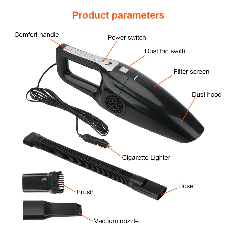 12V 120W Car Vacuum Cleaner Portable Wet and Dry Dual-Use Vacuum Cleaner Powerful Handheld Mini Vaccum Cleaners High Suction